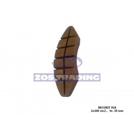 OBLOZENIE BRZDOVE BECORIT 918 PRAVE, hr. 35 mm, , 200 cm2  (BRAKE PAD 400 cm2 x 35 mm, (Becorit Drawing: 43152C1A))